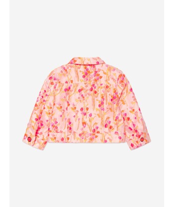 Mama Luma Girls Floral Jacket in Pink destockage