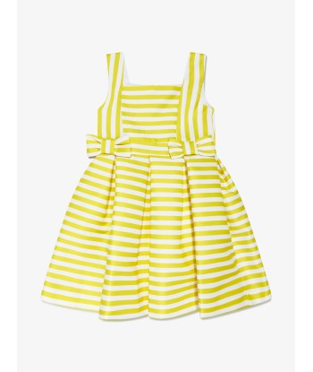 Mama Luma Girls Striped Dress in Yellow solde