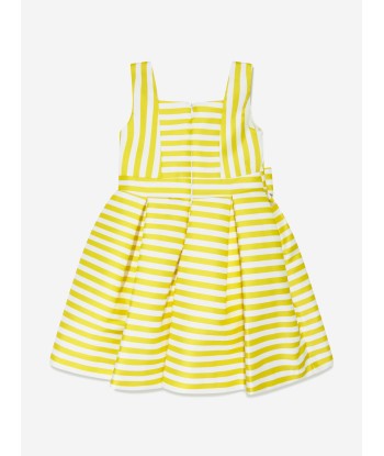 Mama Luma Girls Striped Dress in Yellow solde