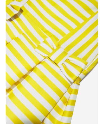 Mama Luma Girls Striped Dress in Yellow solde