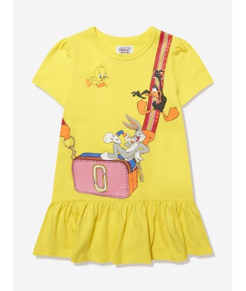 MARC JACOBS Girls Looney Tunes Bag Print Dress in Yellow Paris Déstockage Promo