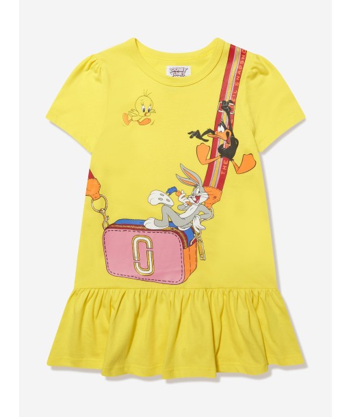 MARC JACOBS Girls Looney Tunes Bag Print Dress in Yellow Paris Déstockage Promo