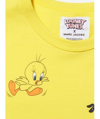 MARC JACOBS Girls Looney Tunes Bag Print Dress in Yellow Paris Déstockage Promo