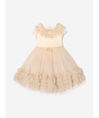 Marchesa Girls Trimmed Plumetis Tulle Gown in Cream Découvrez la collection