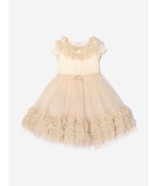 Marchesa Girls Trimmed Plumetis Tulle Gown in Cream Découvrez la collection