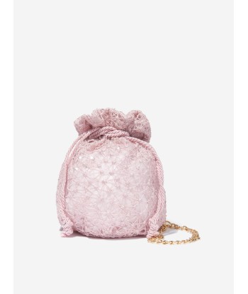 Marchesa Girls Chain Embellished Bucket Bag in Pink commande en ligne