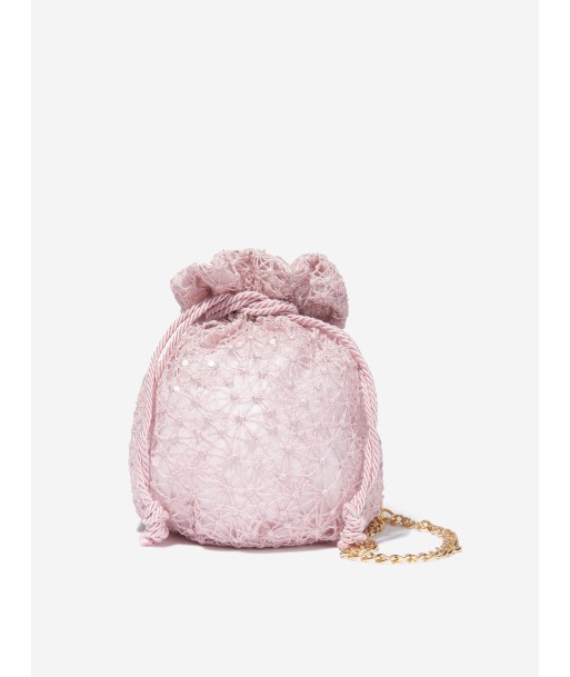 Marchesa Girls Chain Embellished Bucket Bag in Pink commande en ligne