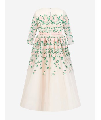 Marchesa Girls Floral Embroidered Tulle Gown in Cream online