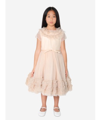 Marchesa Girls Trimmed Plumetis Tulle Gown in Cream Découvrez la collection