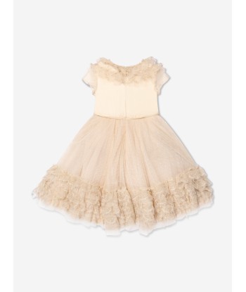 Marchesa Girls Trimmed Plumetis Tulle Gown in Cream Découvrez la collection