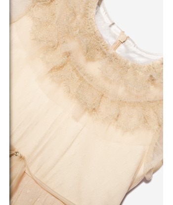 Marchesa Girls Trimmed Plumetis Tulle Gown in Cream Découvrez la collection