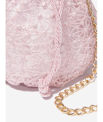 Marchesa Girls Chain Embellished Bucket Bag in Pink commande en ligne