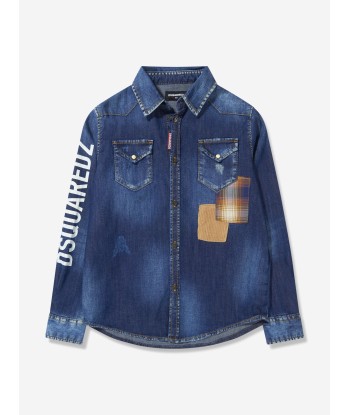 Dsquared2 Boys Logo Arm Denim Shirt Les magasins à Paris et en Île-de-France