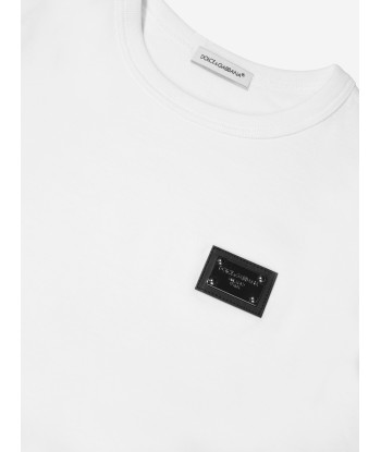 Dolce & Gabbana Boys Logo T-Shirt in White la colonne vertébrale