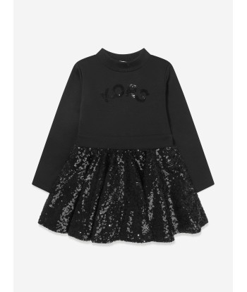 Michael Kors Girls Long Sleeve Sequin Logo Dress paiement sécurisé