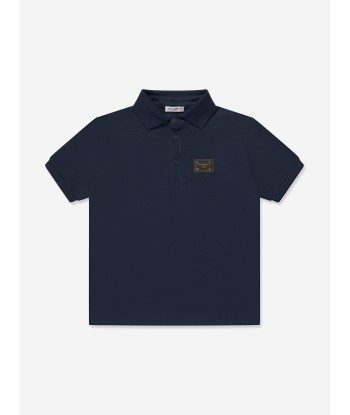 Dolce & Gabbana Boys Logo Polo Shirt in Navy outlet