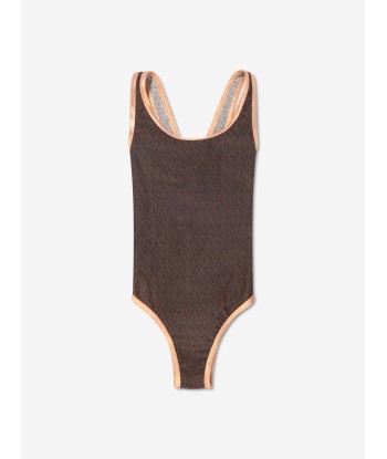 Michael Kors Girls Patterned Swimming Costume in Brown Faites des économies