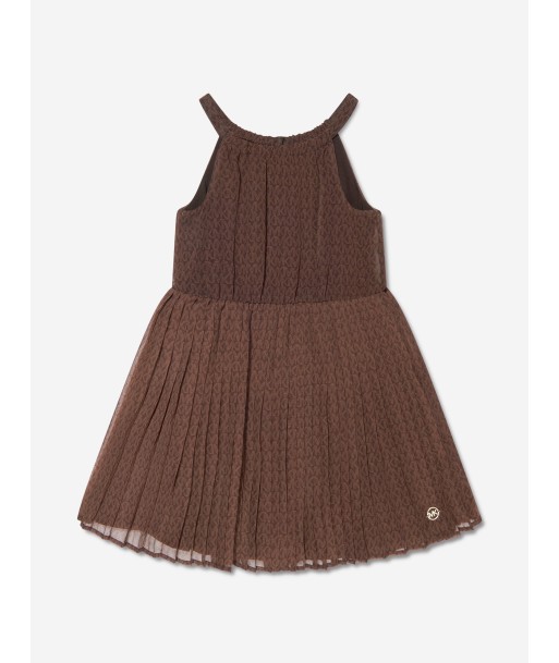 Michael Kors Girls Pleated Zebra Print Dress in Brown acheter en ligne