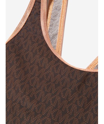 Michael Kors Girls Patterned Swimming Costume in Brown Faites des économies