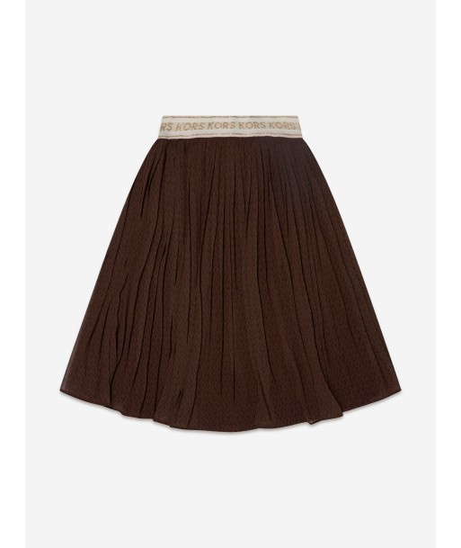 Michael Kors Girls Pleated Midi Skirt in Brown de pas cher