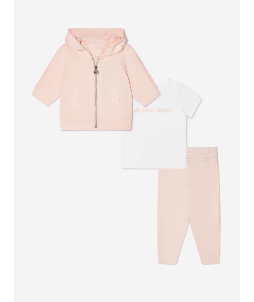 Michael Kors Baby Girls 3 Piece Tracksuit Set in Pink en linge