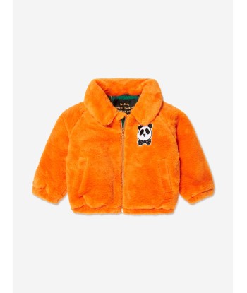 Mini Rodini Kids Faux Fur Aviator Jacket in Orange 2023