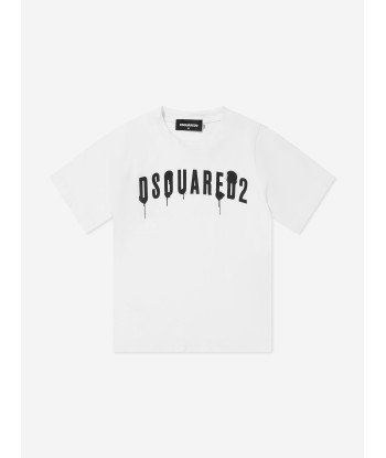 Dsquared2 Kids Slouch Fit Drip Logo T-Shirt soldes