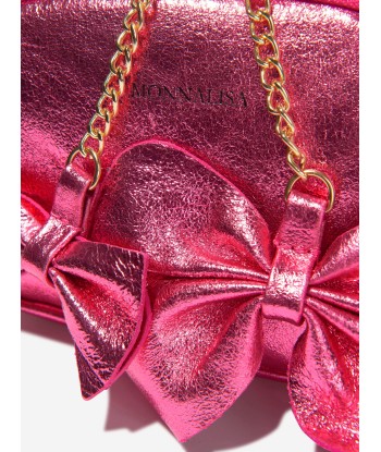 Monnalisa Girls Leather Bow Shoulder Bag (W:17cm) du meilleur 