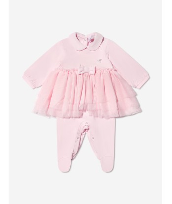 Monnalisa Baby Girls Tulle Trim Babygrow rembourrage situé sous