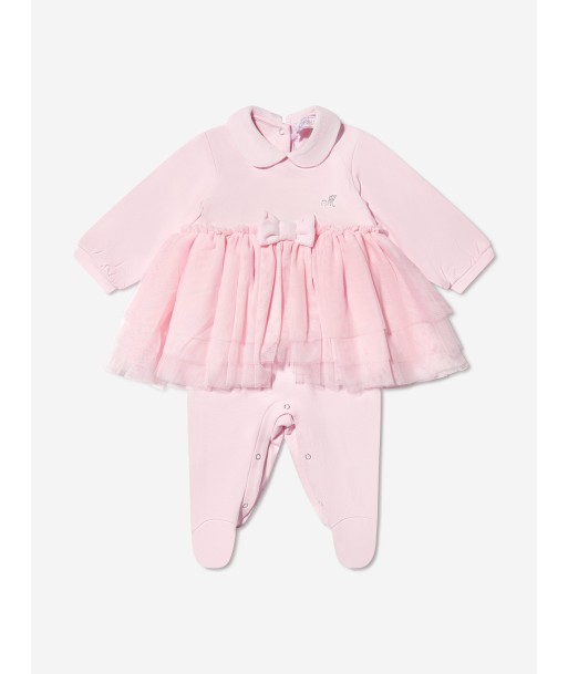 Monnalisa Baby Girls Tulle Trim Babygrow rembourrage situé sous