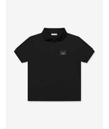 Dolce & Gabbana Boys Logo Polo Shirt in Black À commander