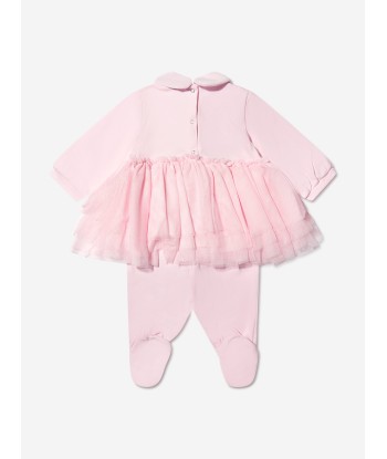 Monnalisa Baby Girls Tulle Trim Babygrow rembourrage situé sous