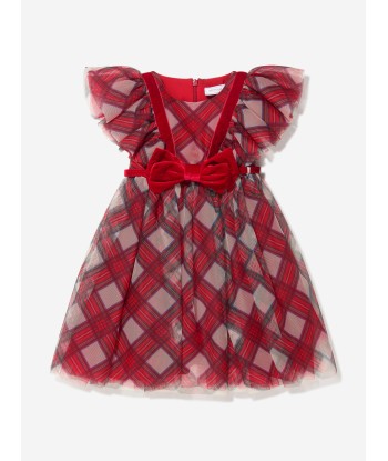 Monnalisa Girls Tartan Tulle Dress destockage