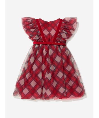 Monnalisa Girls Tartan Tulle Dress destockage