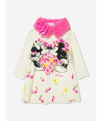 Monnalisa Girls Long Sleeve Mickey And Minnie Dress soldes