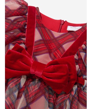 Monnalisa Girls Tartan Tulle Dress destockage