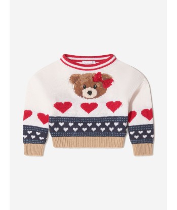 Monnalisa Girls Jacquard Teddy Bear Jumper online