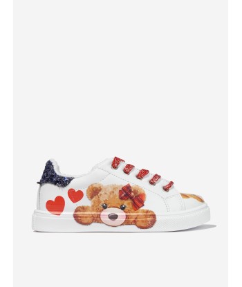 Monnalisa Girls Leather Teddy Bear Trainers les ctes