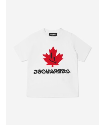 Dsquared2 Kids Slouch Fit Maple Leaf Logo T-Shirt Toutes les collections ici