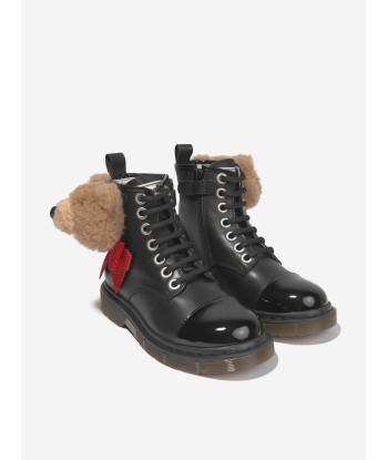 Monnalisa Girls Leather Teddy Bear Boots paiement sécurisé