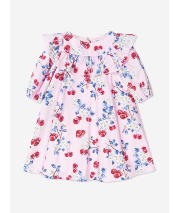 Monnalisa Girls Cherry Print Dress In Pink Voir les baskets