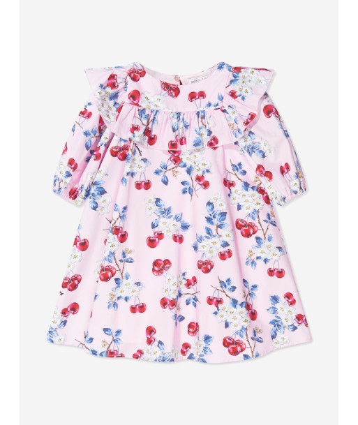 Monnalisa Girls Cherry Print Dress In Pink Voir les baskets