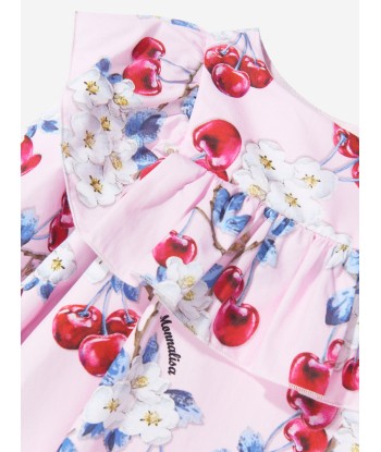 Monnalisa Girls Cherry Print Dress In Pink Voir les baskets