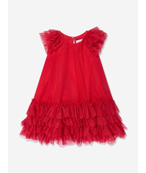 Monnalisa Girls Sleeveless Tulle Dress In Red du meilleur 