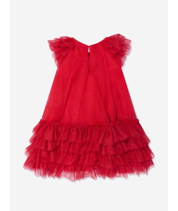 Monnalisa Girls Sleeveless Tulle Dress In Red du meilleur 