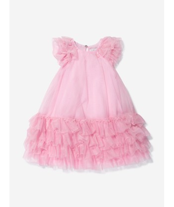 Monnalisa Girls Tulle Ruffle Dress In Pink de l' environnement