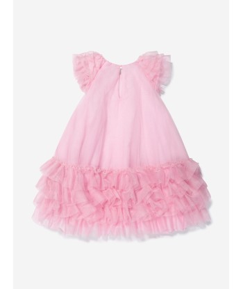 Monnalisa Girls Tulle Ruffle Dress In Pink de l' environnement