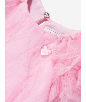 Monnalisa Girls Tulle Ruffle Dress In Pink de l' environnement