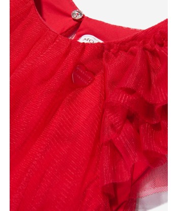 Monnalisa Girls Sleeveless Tulle Dress In Red du meilleur 