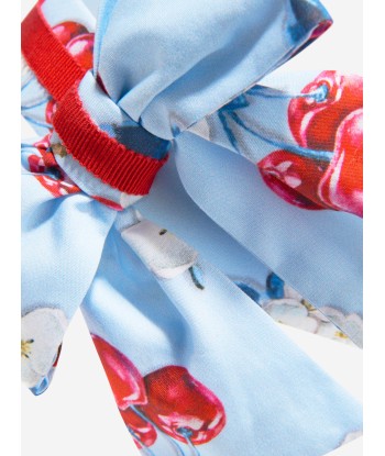 Monnalisa Girls Cherry Print Bow Headband In Blue Le MVP de beaucoup